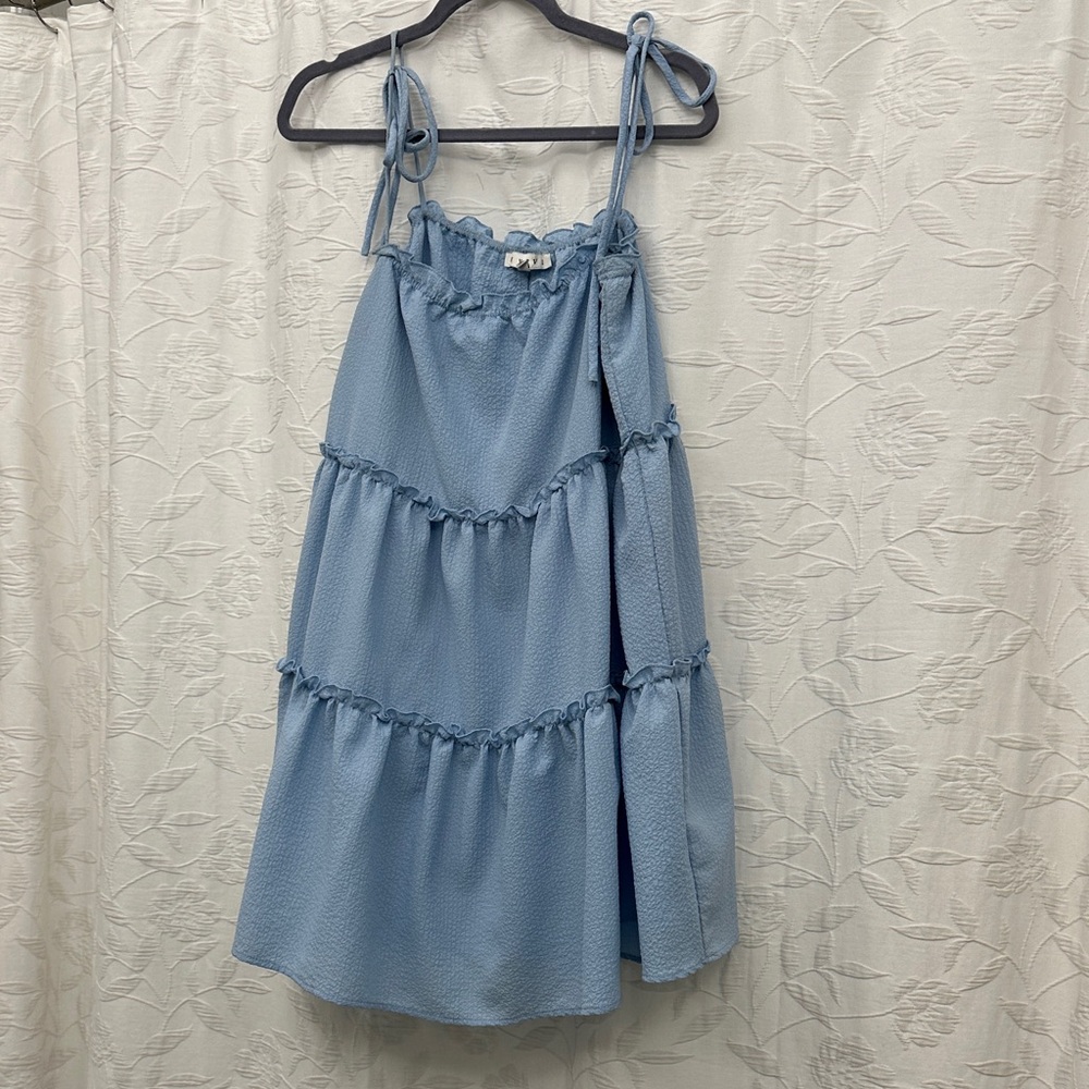 Light Blue Tiered Dress
